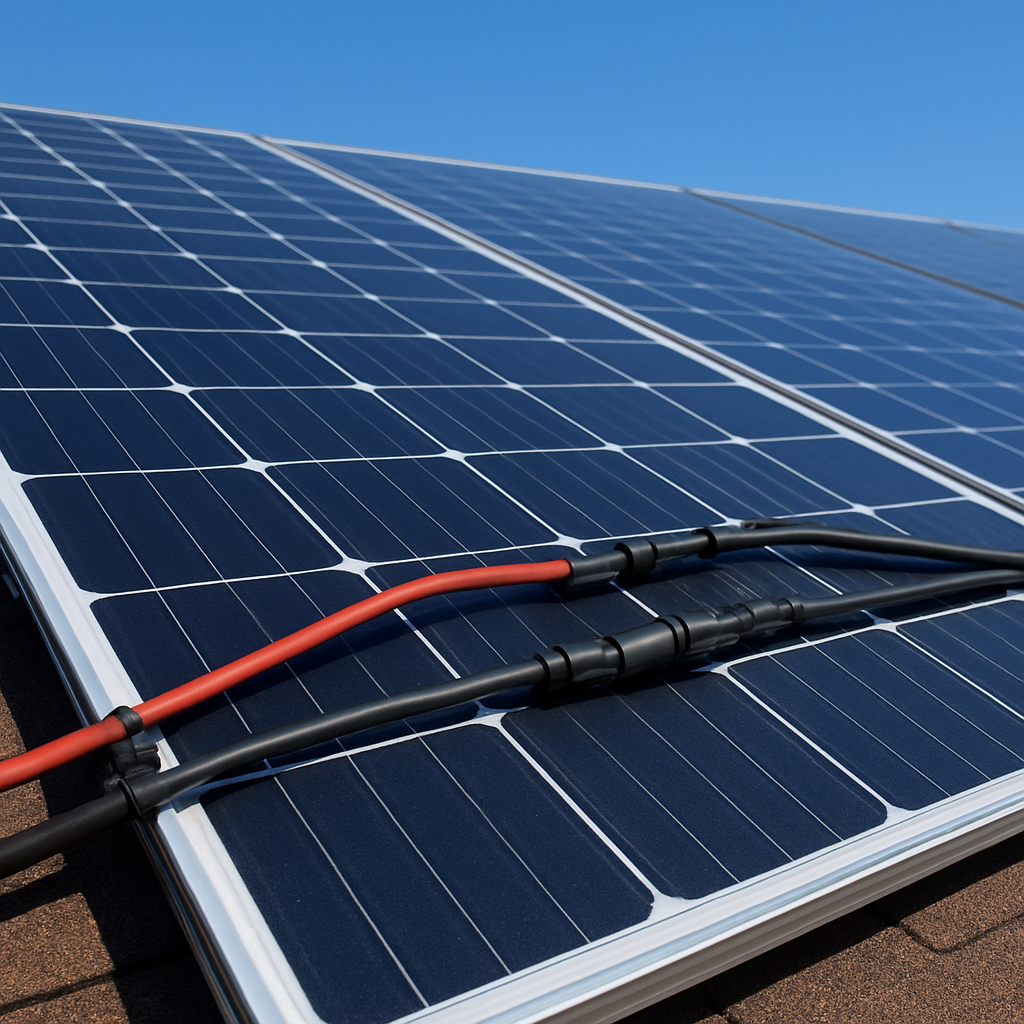 Rooftop solar installation with PN VoltEdge cabling